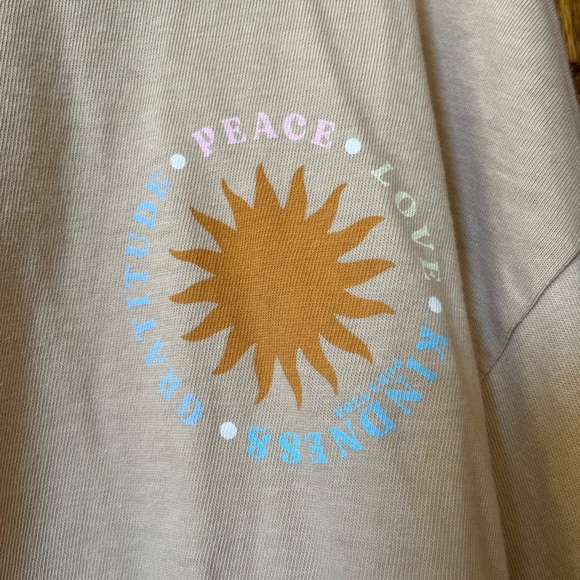 Pura Vida long sleeved tshirt. Yellow. Small petite. Peace Love Kindness. NWOT. - Picture 2 of 5